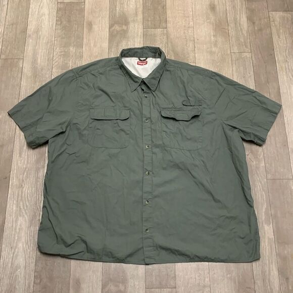 Mens Wrangler Button Down‎ Pocket Cotton Shortsleeve Shirt - Picture 1 of 5